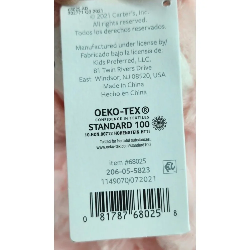 NEW‎ Carters Just One You Plush PINK OWL Baby Security Blanket Lovey Fuzzy 2021